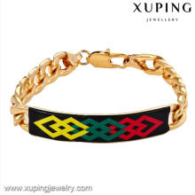 73073-Xuping jóias por atacado de moda 18k banhado a ouro homens pulseiras com liga de cobre